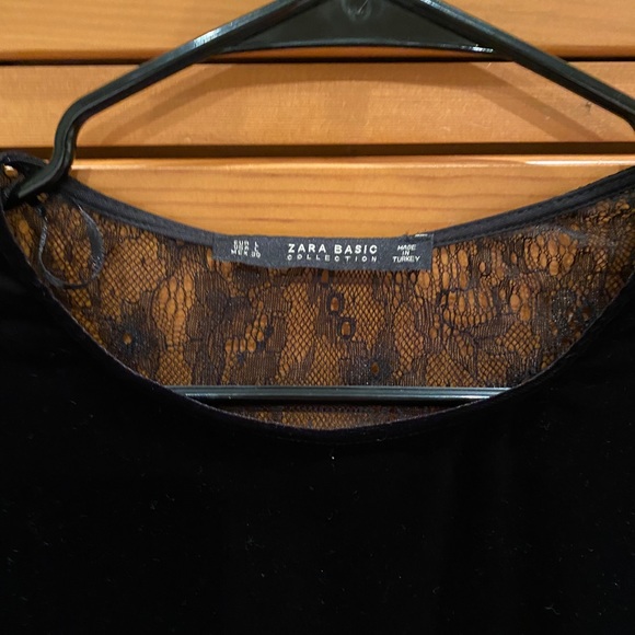 Zara Black Velvet Dress with Lace Back NEW NWT - Picture 6 of 8